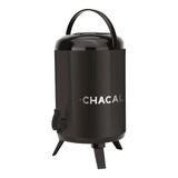 Garrafa Térmica Chacal 9,5l Pescaria Camping Inox Com Alça Cor Preto