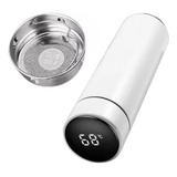 Garrafa Térmica Com Medidor De Temperatura Cor Branco