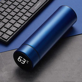 Garrafa Térmica Em Aço Inox Digital Led 500ml Cor Preto Cor Azul