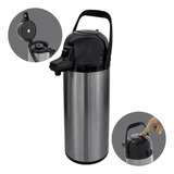Garrafa Térmica Happy Tiger Inox 1.9l Pressão Hot & Cold Cor Cinza