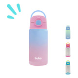 Garrafa Térmica Infantil 400ml Inox Com Canudo Buba