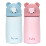 Garrafa Térmica Infantil Canudo Parede Dupla Inox 320ml Buba