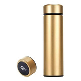 Garrafa Termica Inox Termometro Visor Led Tampa Vacuo 500ml Cor Dourado