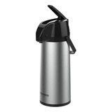Garrafa Térmica Soprano Exclusiva De Vidro 2.5l Preta E Inox