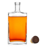 Garrafa Vidro 750ml Luxo Whisky Licor Decorativa Bar + Tampa