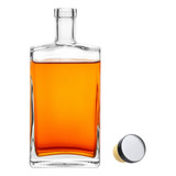 Garrafa Vidro 750ml Luxo Whisky Licor Decorativa Bar + Tampa