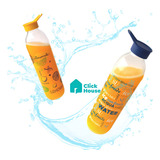 Garrafa Vidro Academia Squeeze C Alça Água Suco Shake 1000ml Cor Azul