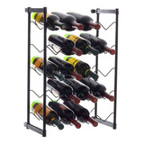 Garrafeiro Aramado Para 20 Garrafas De Vinho Preto Com Preto