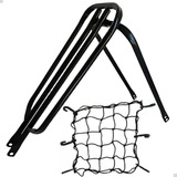 Garupa Reta Preta Bh Bike Garupeira + Rede Redinha Elástica 