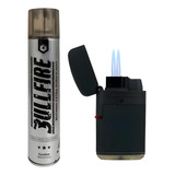 Gás Refil Bullfire Volcano 300ml + Isqueiro Maçarico Firesta