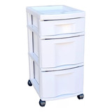 Gaveteiro Branco Com 3 Gavetas E Rodinhas 