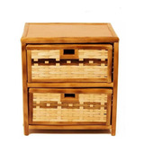 Gaveteiro Criado Mudo Bambu 2 Gavetas 45x32x45
