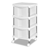 Gaveteiro Org. Com 3 Gavetas G E Rodízios N613 - Branco
