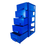 Gaveteiro Organizador Azul Multiuso Novo Magus Cg 3005/5 