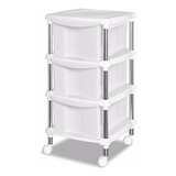 Gaveteiro Organizador Com 3 Gavetas E Rodízios Branco N613-4