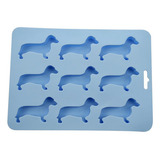 Gelo De Silicone Em Forma De Cachorro Dachshund E Bandeja Pa