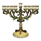 Generic, Hanukkah Menorah Castiçal De Mesa De Metal 9 Ramos