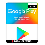 Gift Card Google Play R$40 Reais Brasil Envio Rapido