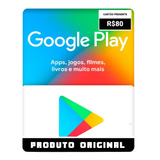 Gift Card Google Play R$80 Reais Brasil Envio Flash