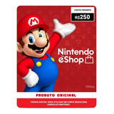 Gift Card Nintendo Switch 3ds Wii Eshop Brasil R$ 250 Reais