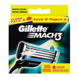 Gillette Mach 3 Regular Carga Mach3 Refil Com 8 Cartuchos