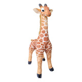 Girafa De Pelúcia Realista Grande 80cm Safari Articulada