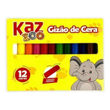 Giz De Cera 12 Cores Gizão Atóxico- Kaz