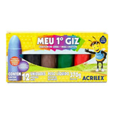 Giz De Cera Jumbo Acrilex Meu Primero Giz 12 Cores