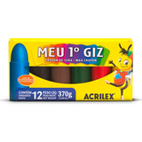 Giz De Cera Meu Primeiro Giz Jumbo Acrilex - 12 Cores