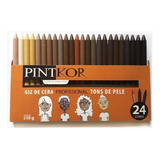 Giz De Cera Profissional Pintkor 24 Tons De Pele Cor Marrom-claro