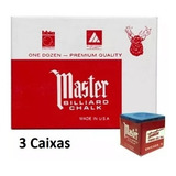 Giz Especial Master Azul (3 Caixa C/ 12 Unid.)sinuca Bilhar