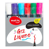 Giz Liquido Caneta Marcadora Vitrine Azulejos Chalk Maker 6u