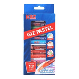 Giz Pastel Oleo Com 12 Cores Cores Kaz