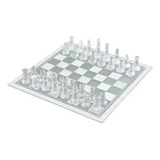 Glass Chess Set Peças Elegantes E