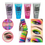 Glitter Gel Mega Metal + Sombra Neon Carnaval Corpo E Face