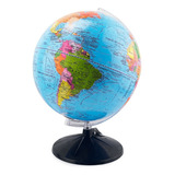 Globo Terrestre Azul Giratório Político 30cm Plástico Studio