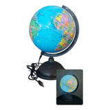 Globo Terrestre Giratório Mapa Mundi C/ Luz Led Cabo Usb