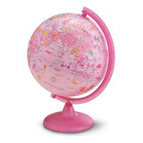 Globo Terrestre Politico Iluminado Rosa Zoo 25cm Abajur