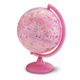 Globo Terrestre Politico Iluminado Rosa Zoo 25cm Abajur