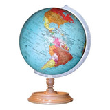 Globo Terrestre Politico Libreria 30cm Base Madeira Studio