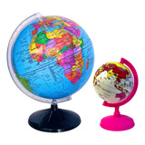 Globo Terrestre Político Mapa Mundi + Mini Globo Baby Rosa 
