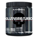 Glutamine Turbo 300g - Black Skull Pure - Caveira Preta Glutamina Sem Sabor.