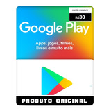 Google Play R$30 Reais - Cartão
