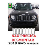 Grade Cromada Renegade Jeep Arcos Friso Moldura 2019 Pcd Lo