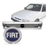 Grade Dianteira Cromada + Emblema Fiat Uno Fire 00 04 Tuning