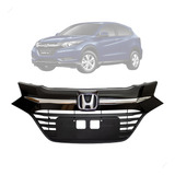 Grade Honda Hrv 2016 2017 2018 Preto Brilhante Friso Cromado