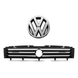 Grade Radiador Vw Gol Saveiro 87 88 90 Preta Com Emblema