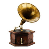 Gramofone Clássico 23.5cm Decoração Retrô Vintage