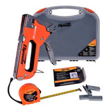 Grampeador Tapeceiro Manual C/ Maleta, Trena E 500 Grampos