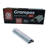 Grampo Galvanizado 26/6 5000 Grampos 1 Caixa Resistente